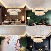 LED осветително тяло висящо Chrome Crystal Sponge 2 кръгли сегмента