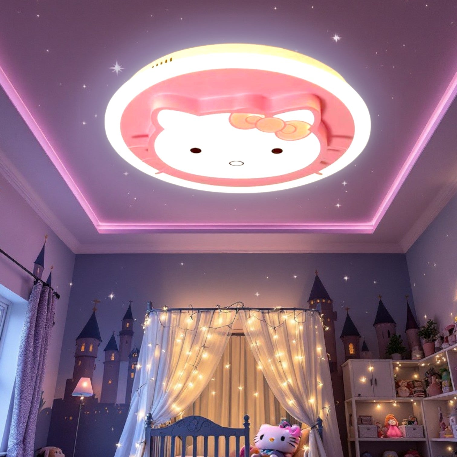 Осветително тяло LED 104W Pink Kitty с дистанционно, еквивалент 400W