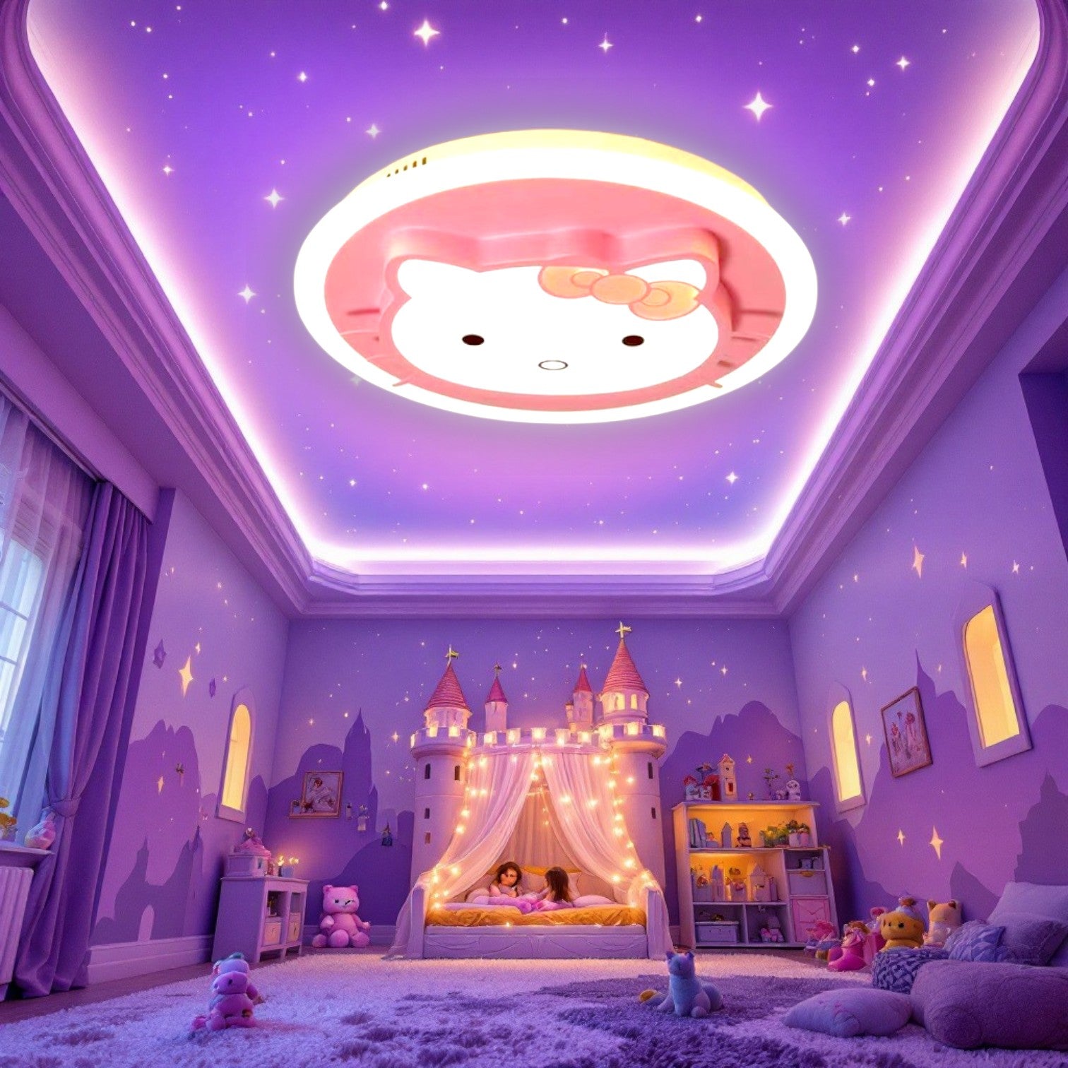 Осветително тяло LED 104W Pink Kitty с дистанционно, еквивалент 400W