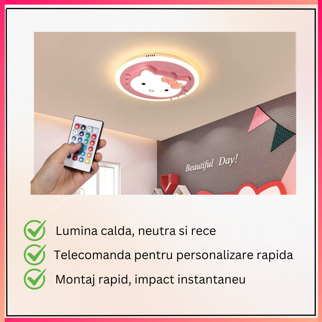 Осветително тяло LED 104W Pink Kitty с дистанционно, еквивалент 400W