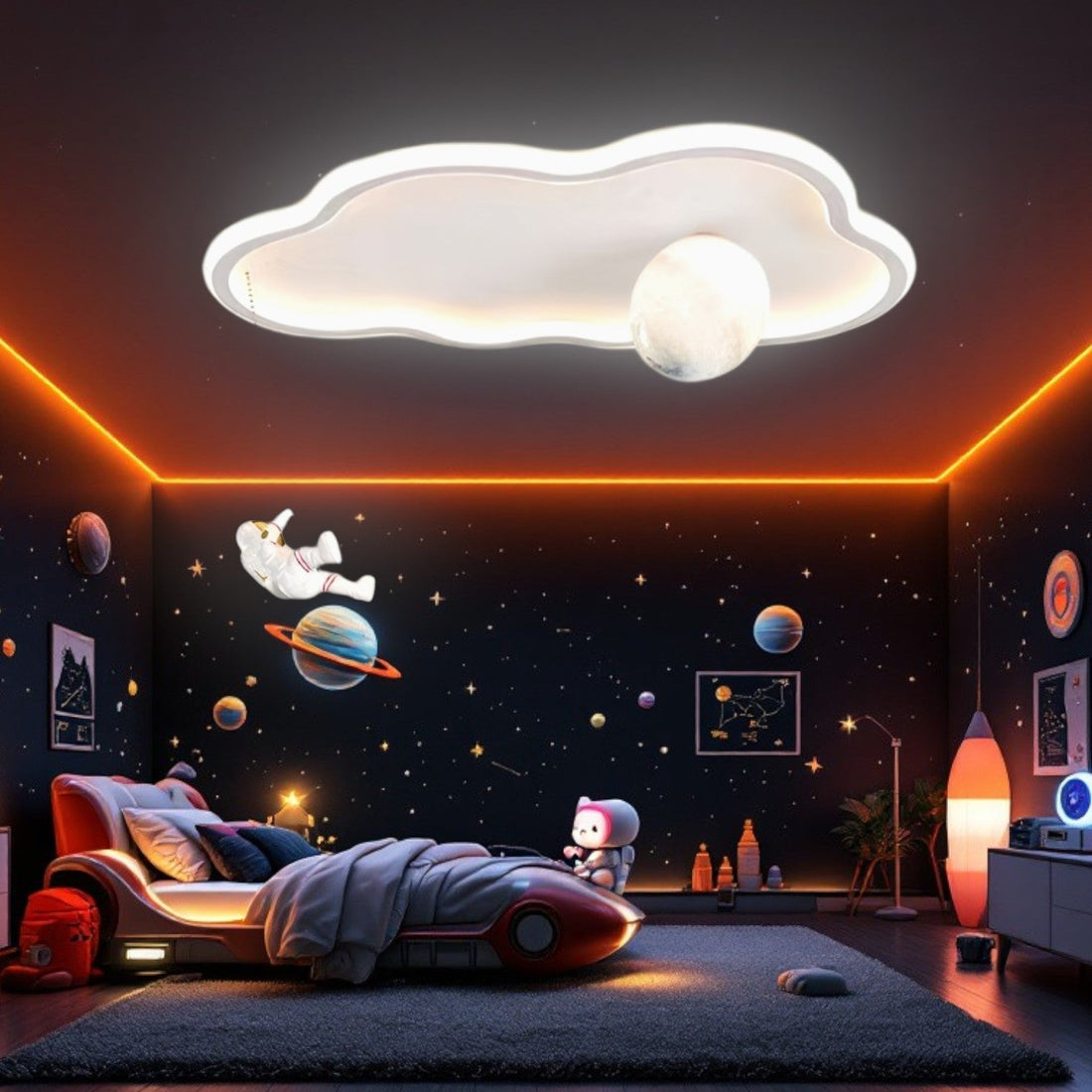 LED осветително тяло 144W Moonwalk Cloud с дистанционно, еквивалент 400W