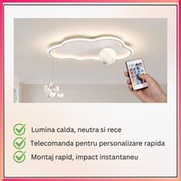 LED осветително тяло 144W Moonwalk Cloud с дистанционно, еквивалент 400W