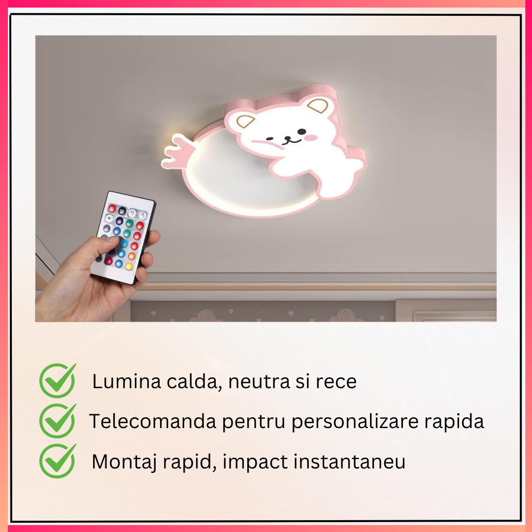 LED осветително тяло 96W Happy Bear с дистанционно, еквивалент 400W