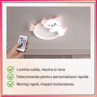 LED осветително тяло 96W Happy Bear с дистанционно, еквивалент 400W