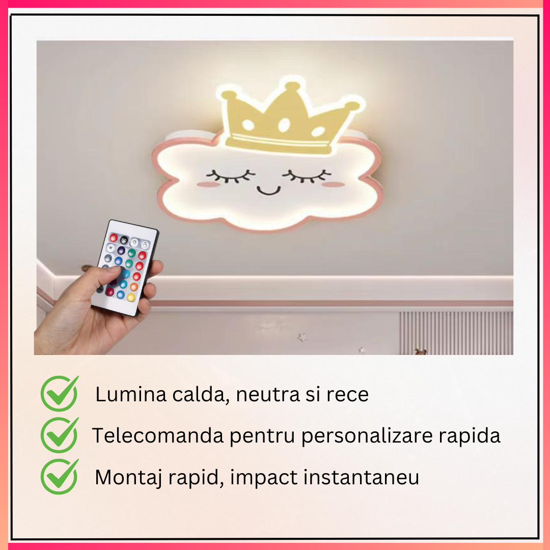LED осветително тяло 120W Happy Cloud с дистанционно, еквивалент 500W
