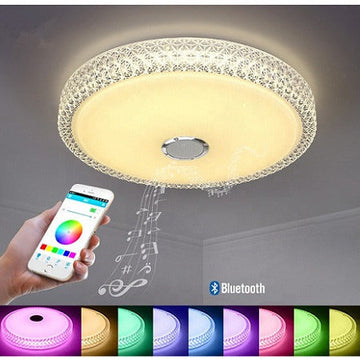 Смарт LED плафониера 120W RGB+CCT с Bluetooth колонка и дистанционно