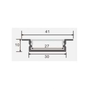 Profil Banda LED Incastrabil Negru Plat XL cu Dispersor Alb Mat 2M PROFIL INCASTRABIL / NEAGRA LED Strips