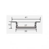 Profil Banda LED Incastrabil Negru Plat XL cu Dispersor Alb Mat 2M PROFIL INCASTRABIL / NEAGRA LED Strips