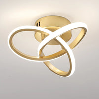 Lustra Led 48W Two Rings Gold Echivalent 200W Lighting Fixtures