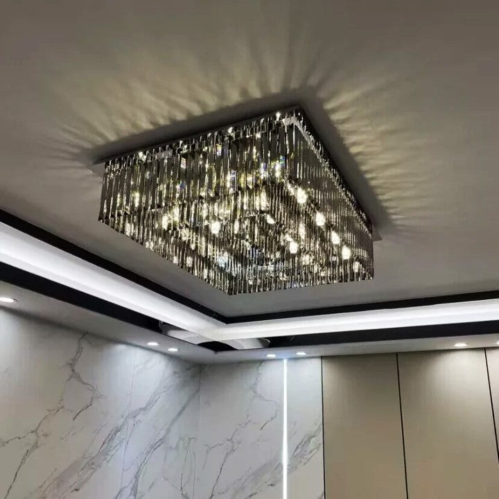 Плафонен полилей Cristal Dark Square Luxury
