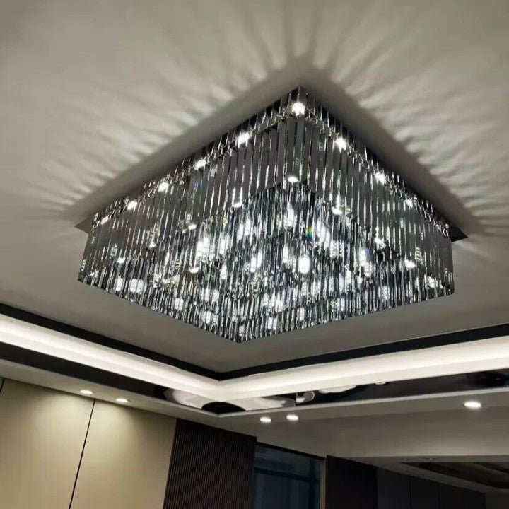Плафонен полилей Cristal Dark Square Luxury