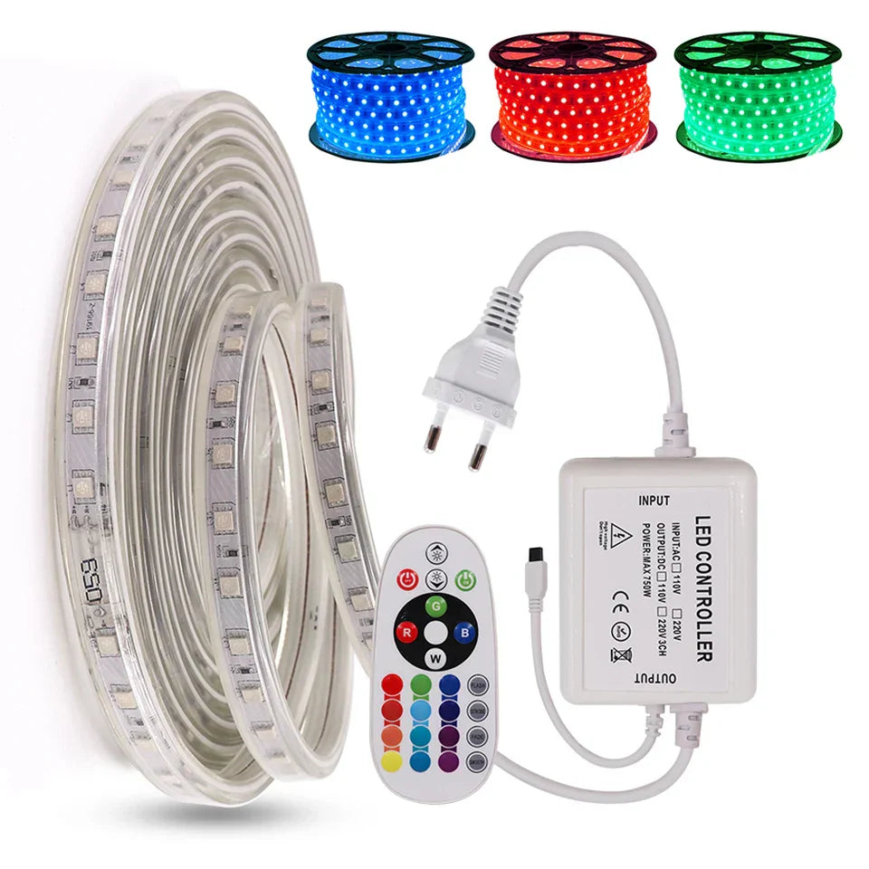 КОМПЛЕКТЕН КИТ LED Лента 5050 1 Ред RGB 220V