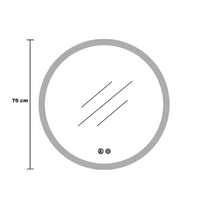 Oglinda Led Rotunda 70Cm 3 Lumini Dezaburire Si Touch Od060-5 Mirror