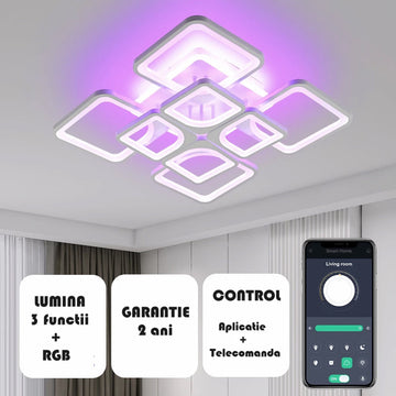 LED осветително тяло 4+4 SQUARE Gigant RGB Еквивалент 1000W Дистанционно