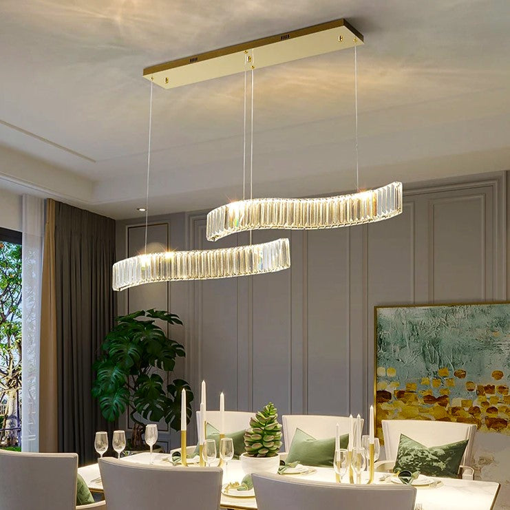 LED осветително тяло кристал висящо TWO WAVE еквивалент 400W