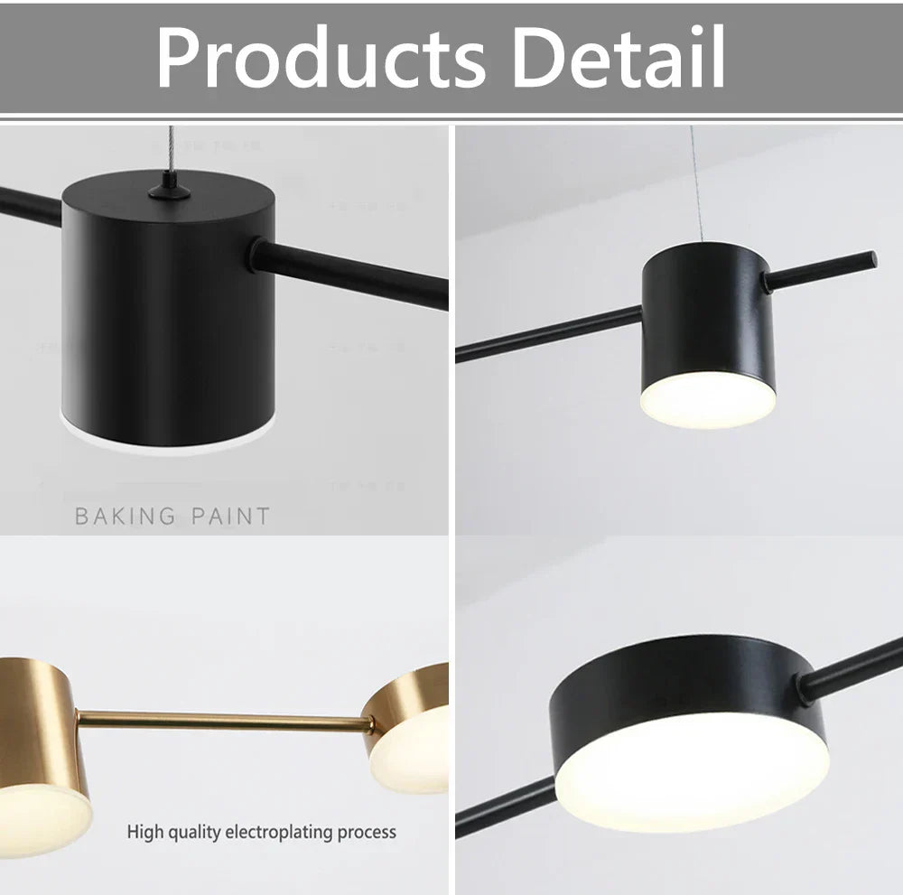 LED осветително тяло пендел Nordic Style Black еквивалент 200W с дистанционно