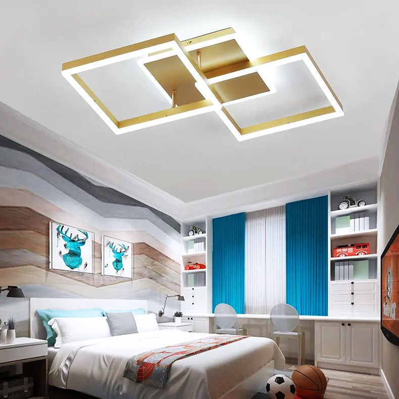LED осветително тяло TWO SQUARE GOLD Еквивалент 600W Дистанционно управление