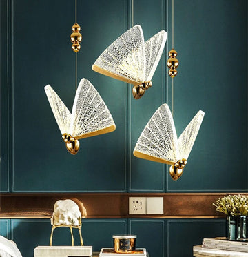 LED осветително тяло Luxury 3 Golden Butterflies