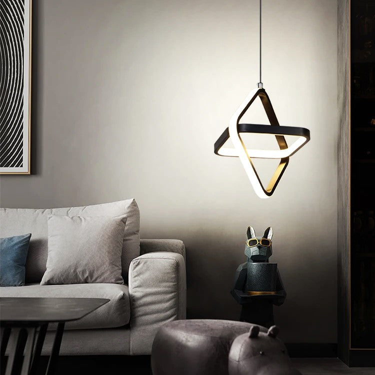 LED пендел INFINITY SQUARE Black, еквивалент 200W