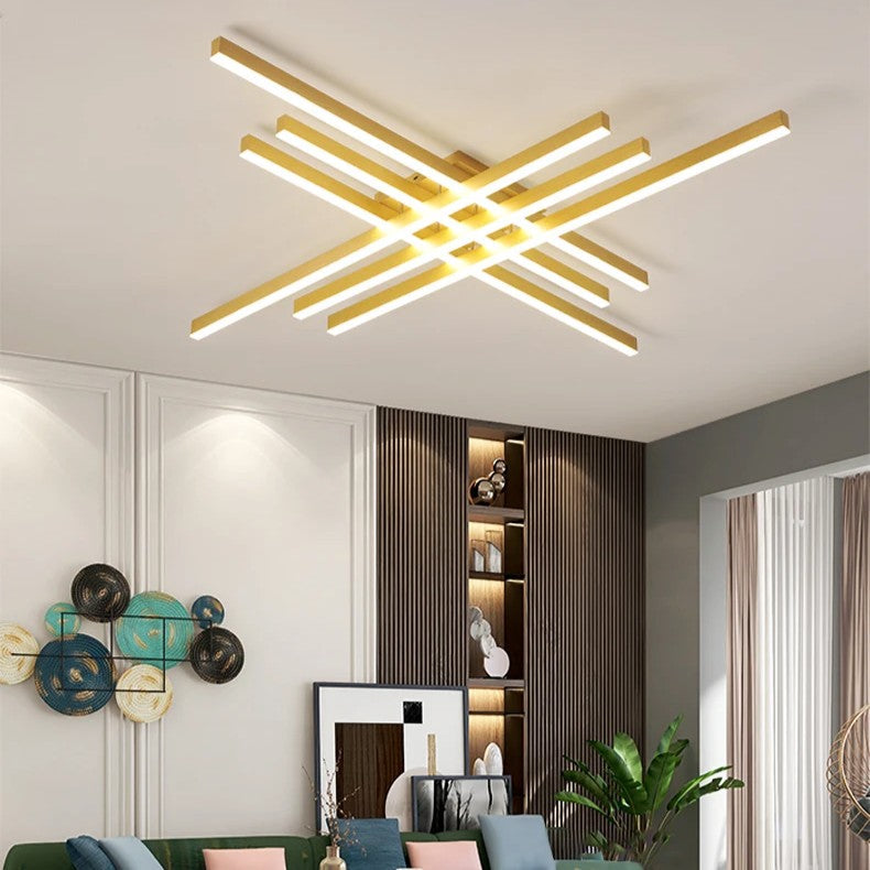 LED осветително тяло 6 Modern LINES Gold еквивалент 600W с дистанционно