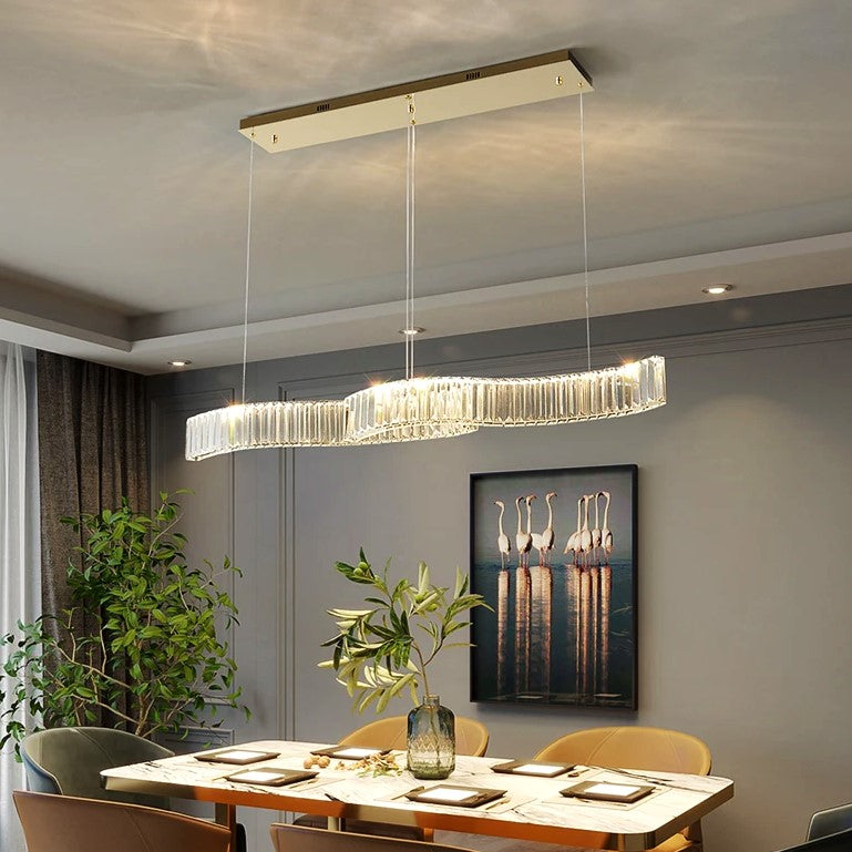 LED осветително тяло кристал висящо TWO WAVE еквивалент 400W