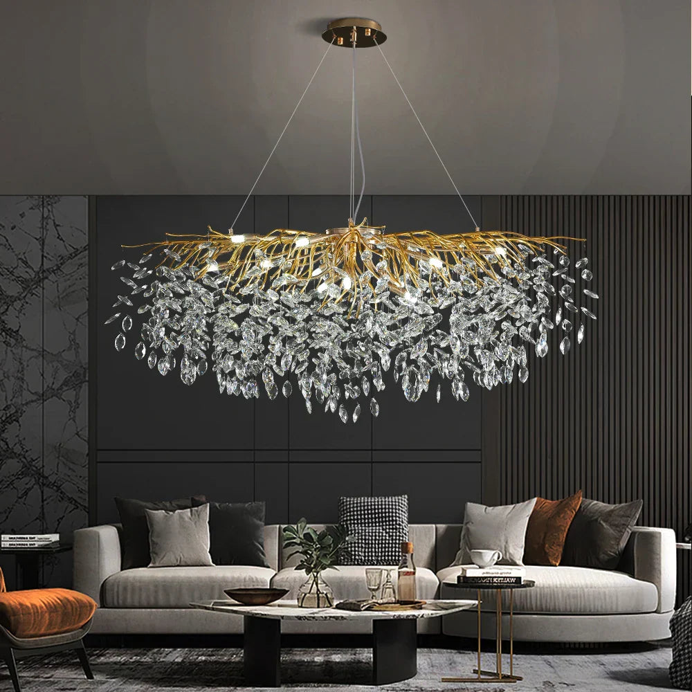 Кристален полилей LUXURY 120x45cm Golden Klara