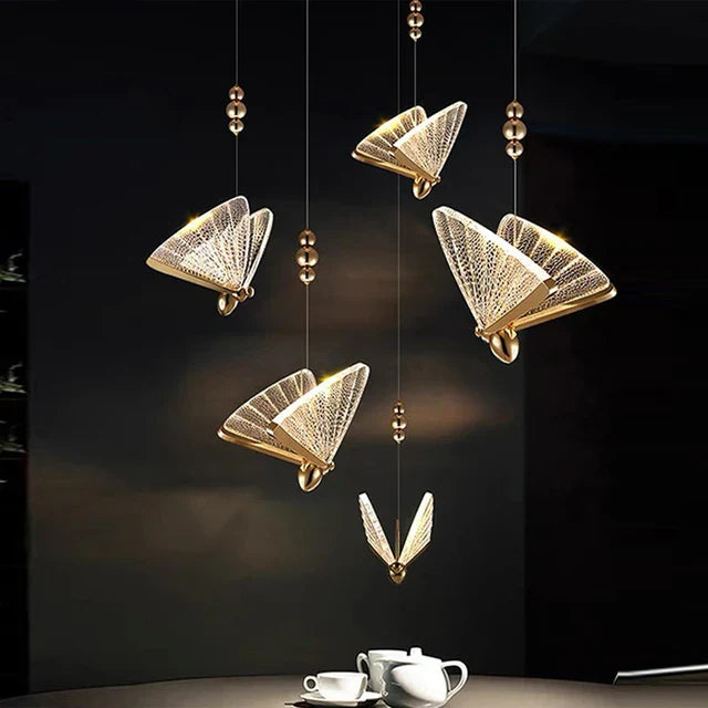 LED осветително тяло Luxury 5 Golden Butterflies
