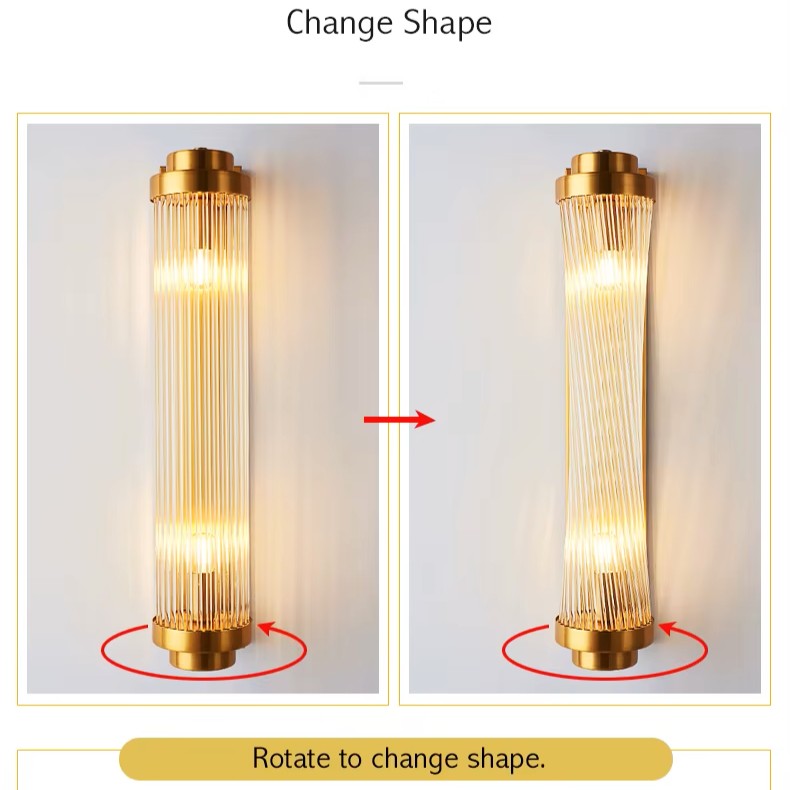 Аплик за стена Luxury Glass Gold, регулируем