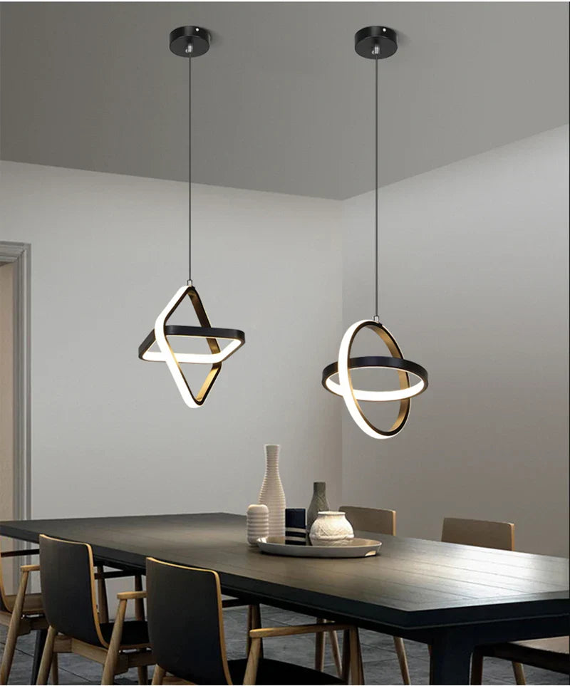 LED пендел INFINITY SQUARE Black, еквивалент 200W