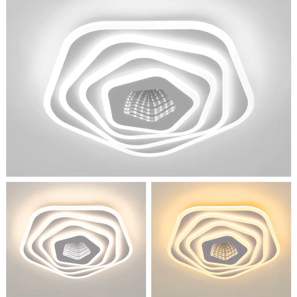 LED осветително тяло Pentagon MIRROR 3D, еквивалент 800W, с дистанционно