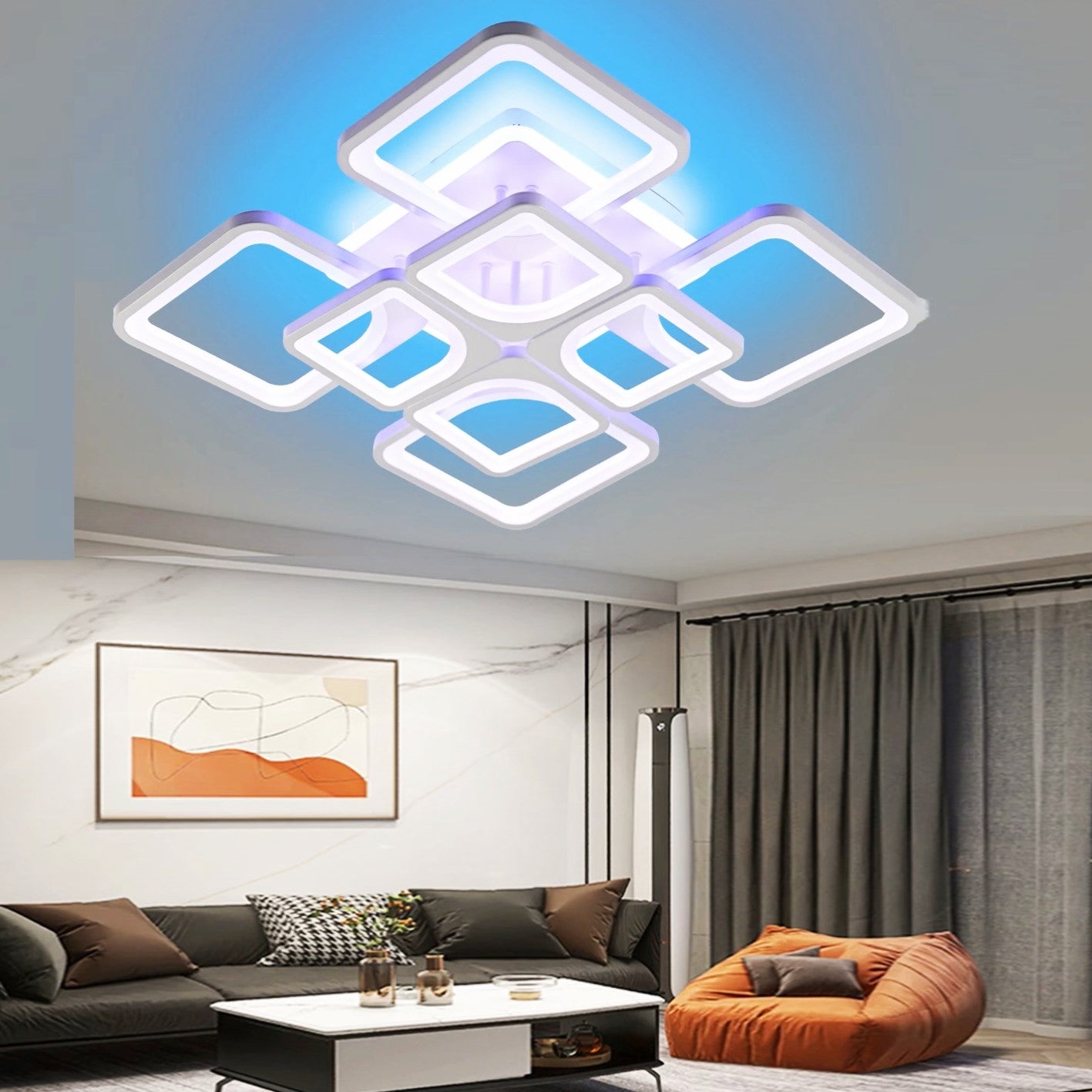 LED осветително тяло 4+4 SQUARE Gigant RGB Еквивалент 1000W Дистанционно