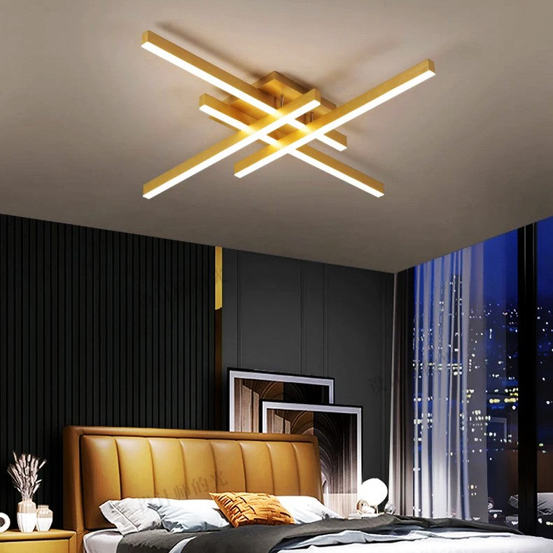 LED осветително тяло 4 Modern LINES Gold еквивалент 400W с дистанционно