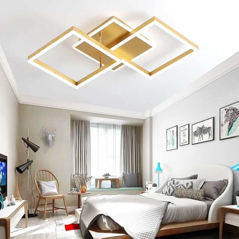 LED осветително тяло TWO SQUARE GOLD Еквивалент 600W Дистанционно управление