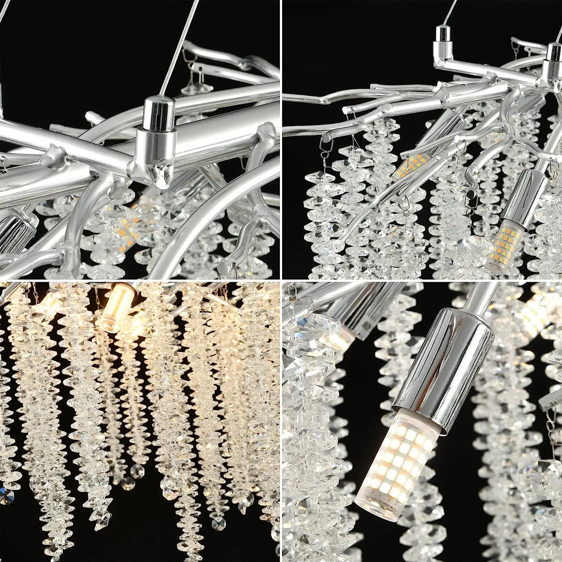 Полилей кристал LUXURY Silver Willow 120X45 CM