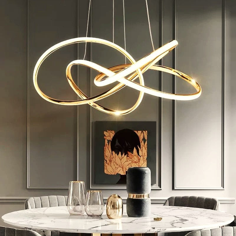 LED осветително тяло тип пендел Eternity Gold, еквивалент 800W, с дистанционно