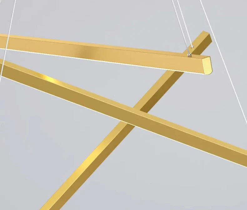 LED осветително тяло 3 Geometric GOLD LINES висящо Еквивалент 400W