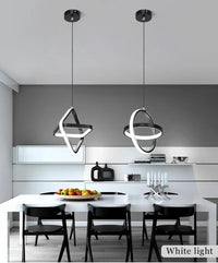 LED осветително тяло висящо INFINITY RINGS Black еквивалент 200W