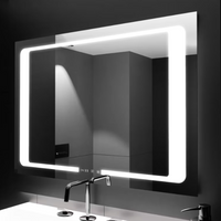 LED огледало 90X60cm с функция против замъгляване, Touch, сензор и часовник W32