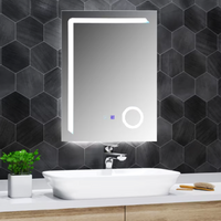 Правоъгълно LED огледало 60x80cm с функция против замъгляване и Touch J01