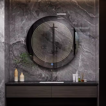 Кръгло LED огледало 3D Effect Infinity Mirror, 3 вида светлина и Touch J183