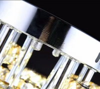 LED осветително тяло 2+2 CIRCLE Chrome кристал с дистанционно, еквивалент 400W