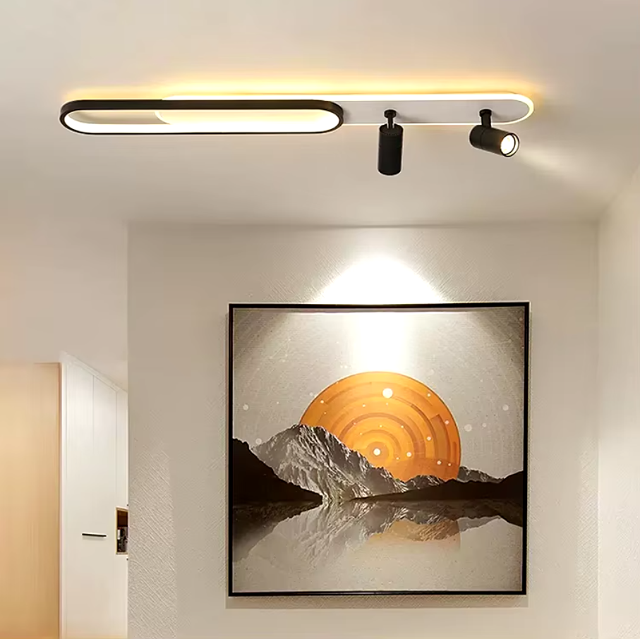 LED аплик с подвижни спотове 80cm Бял+Черен еквивалент 200W