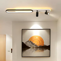 LED аплик с подвижни спотове 80cm Бял+Черен еквивалент 200W
