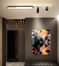 LED аплик с подвижни спотове 80cm Бял+Черен еквивалент 200W