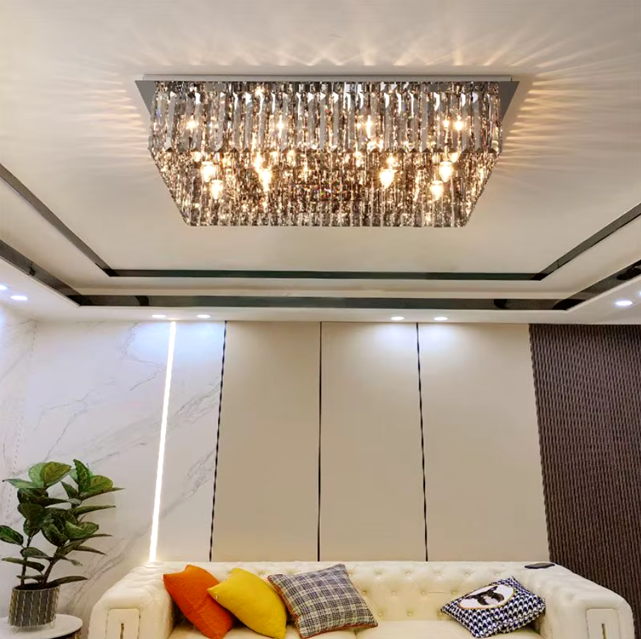 Плафонен полилей Cristal Dark Square Luxury