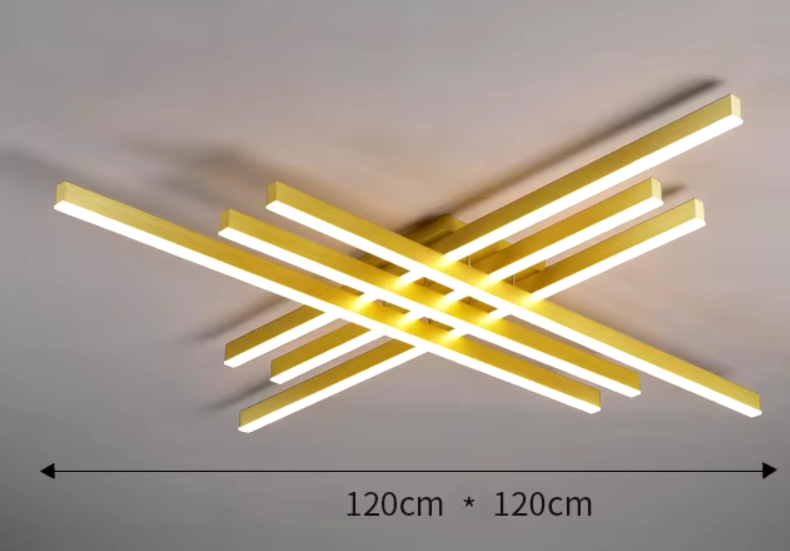 LED осветително тяло 6 Modern LINES Gold еквивалент 600W с дистанционно