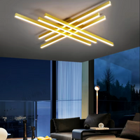 Lustra Led 6 Modern Lines Gold Echivalent 600W Telecomanda Lighting Fixtures