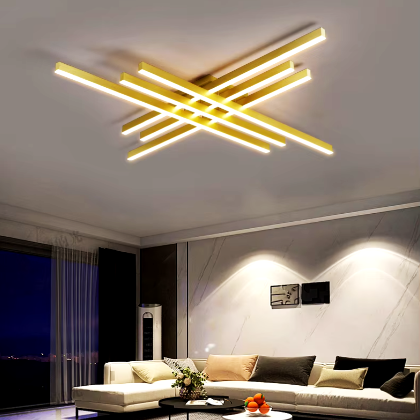 LED осветително тяло 6 Modern LINES Gold еквивалент 600W с дистанционно