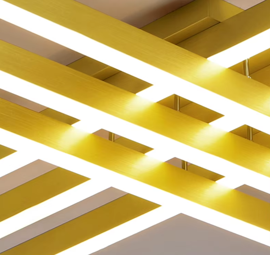 LED осветително тяло 6 Modern LINES Gold еквивалент 600W с дистанционно
