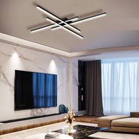 LED осветително тяло 4 Modern LINES Black еквивалент 400W с дистанционно